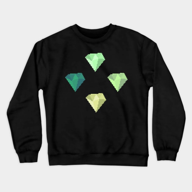 Green Gems Pixel Art Crewneck Sweatshirt by christinegames